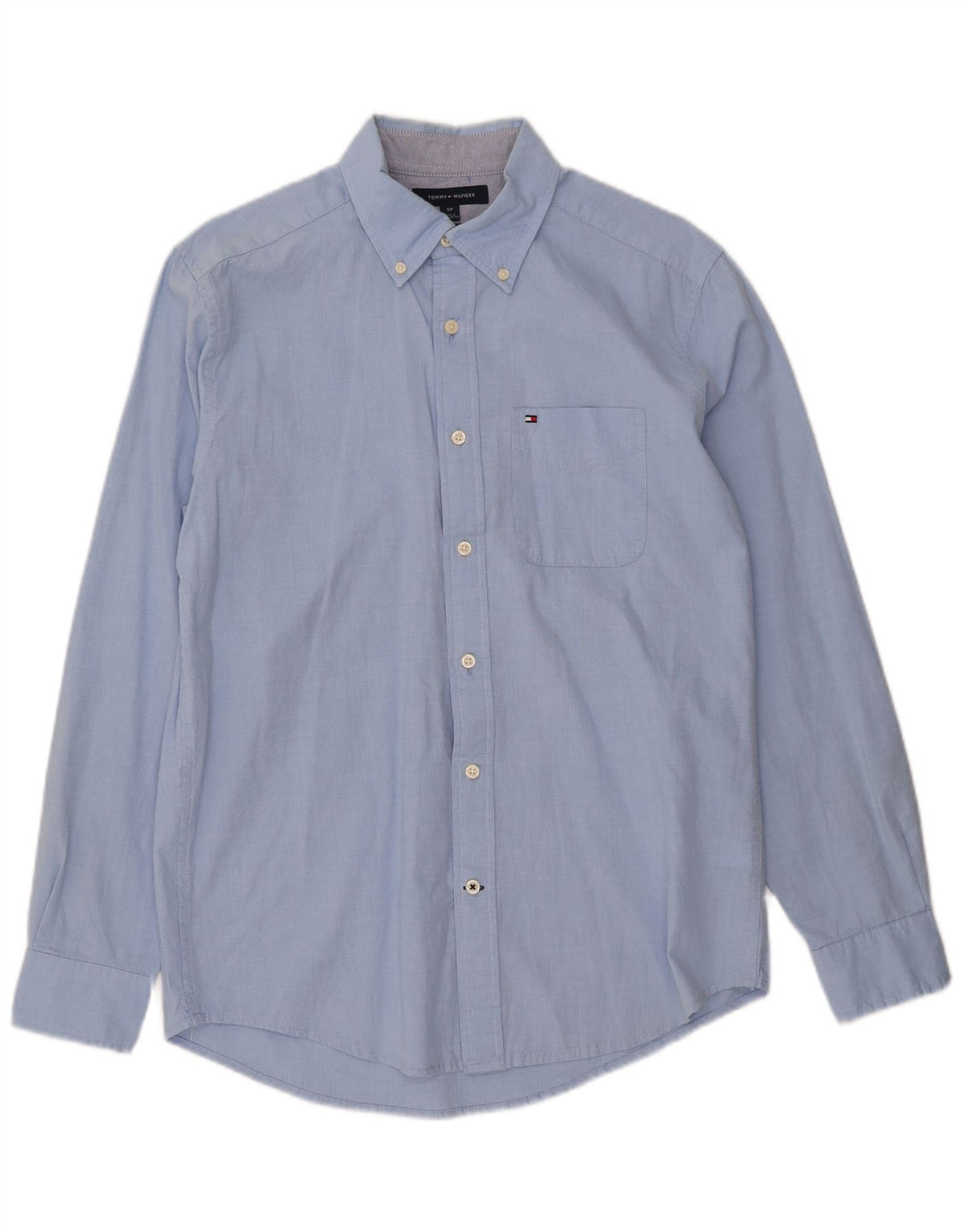 TOMMY HILFIGER Mens Classic Fit Shirt Small Blue Cotton