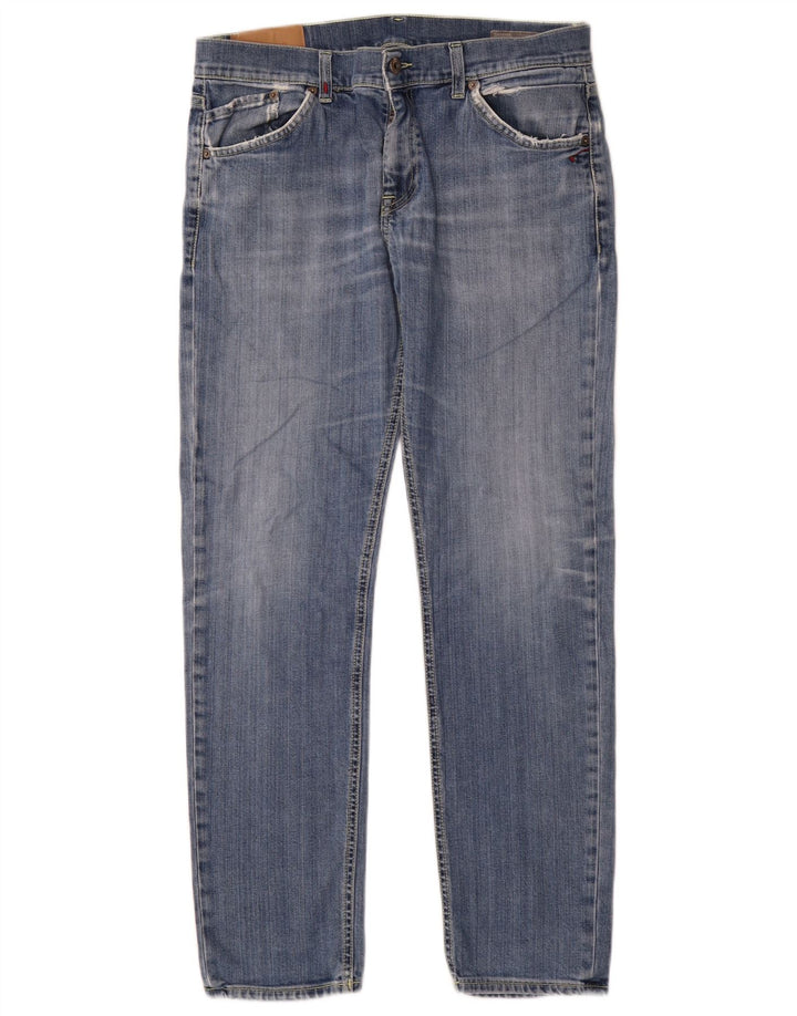 Dondup Mens Straight Jeans W34 L31 Blue Cotton