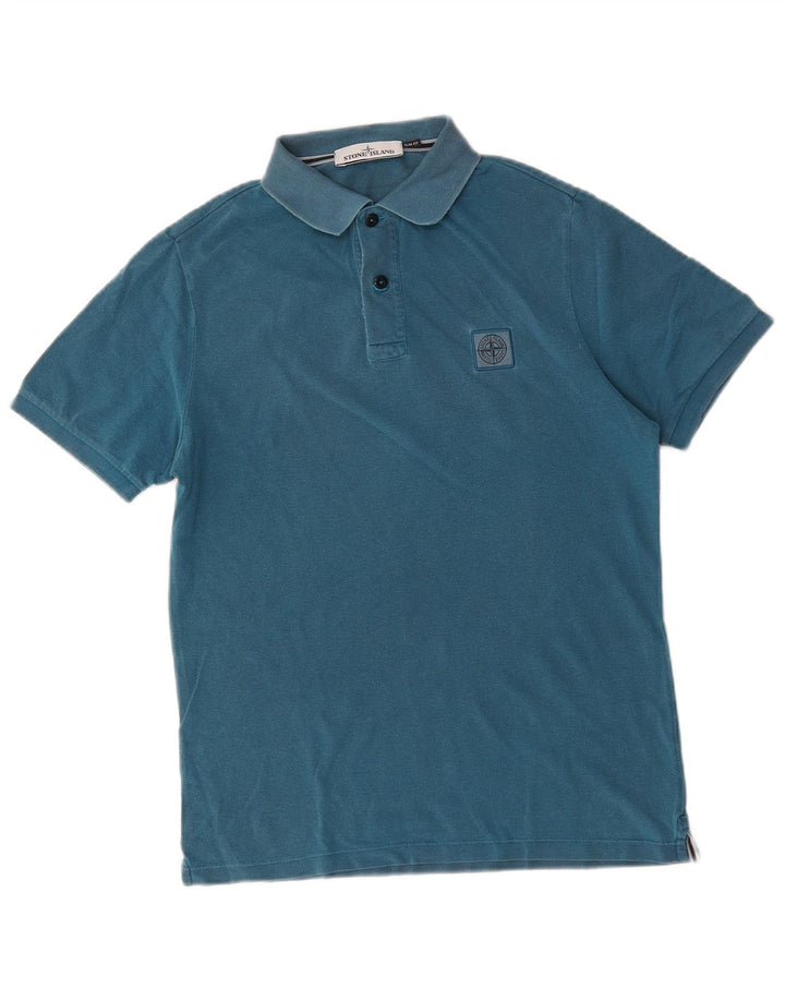 Stone Island Mens Slim Fit Polo Shirt Medium Blue Cotton