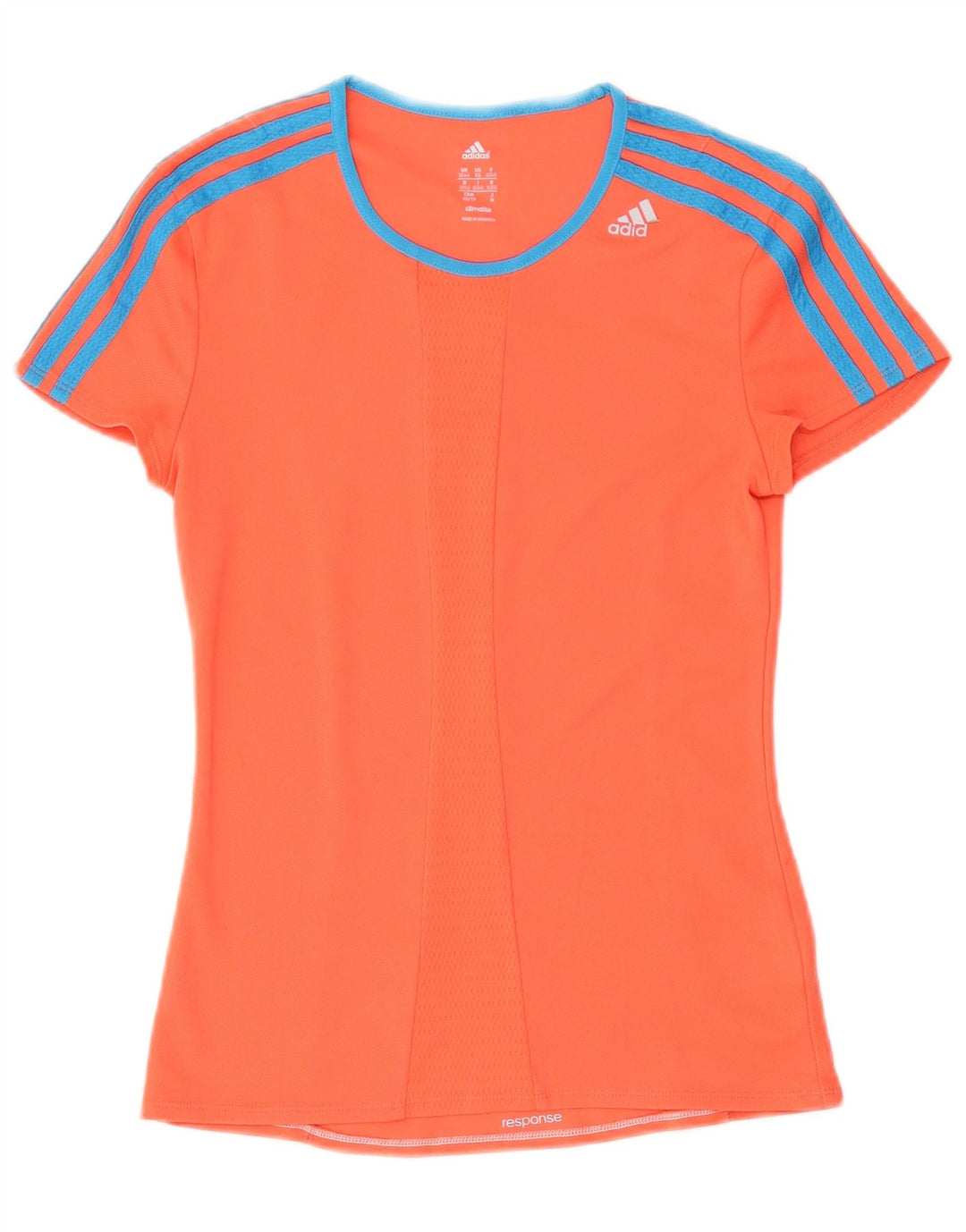 ADIDAS Womens Climalite T-Shirt Top UK 4/6 XS Orange Polyester