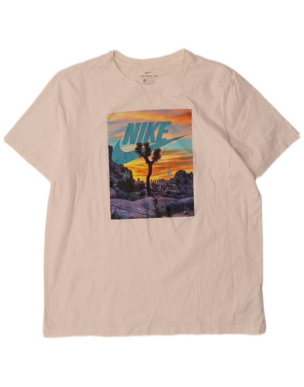 Nike Mens Graphic T-Shirt Top XL White Cotton