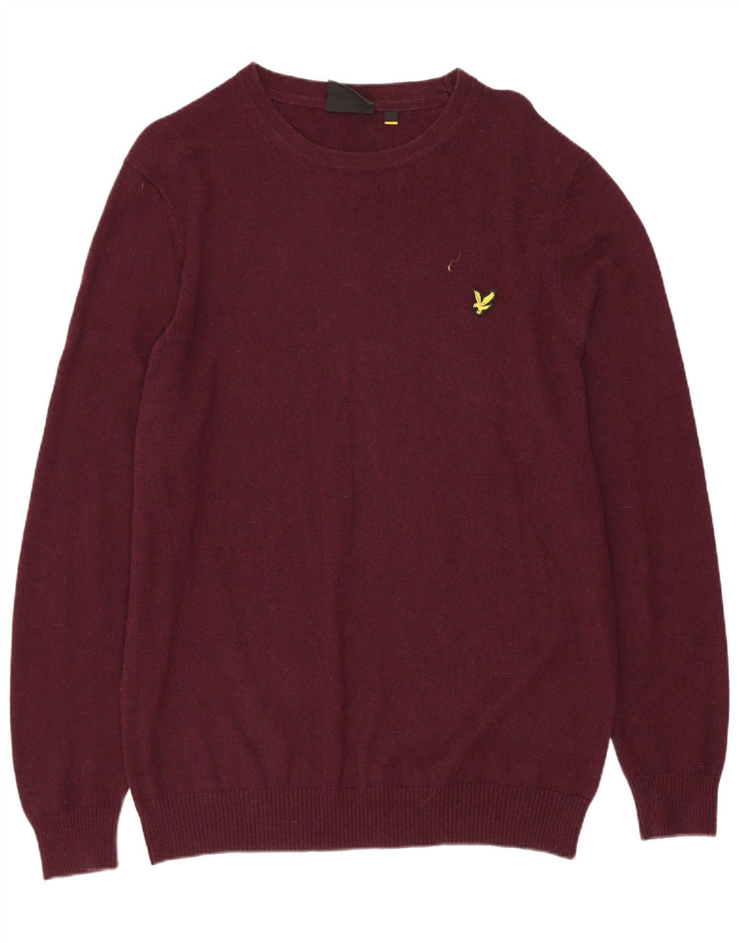LYLE & SCOTT Mens Crew Neck Jumper Sweater Large Maroon Cotton