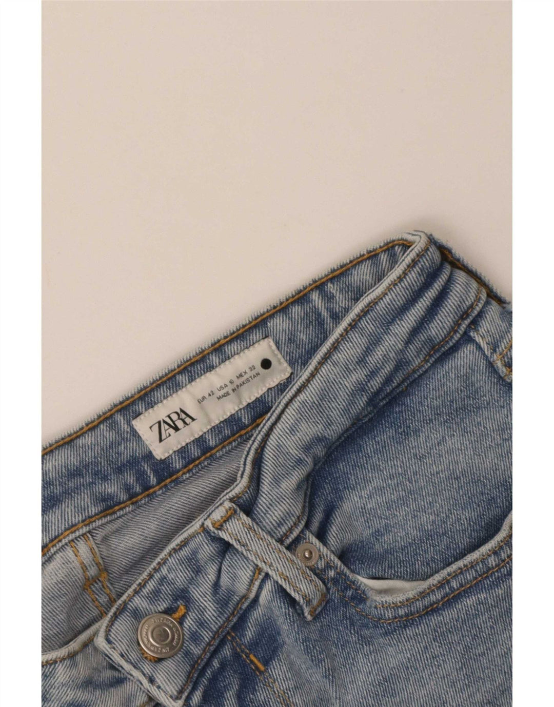 Zara Womens Cropped Jeans EU 42 Large W32 L24 Blue