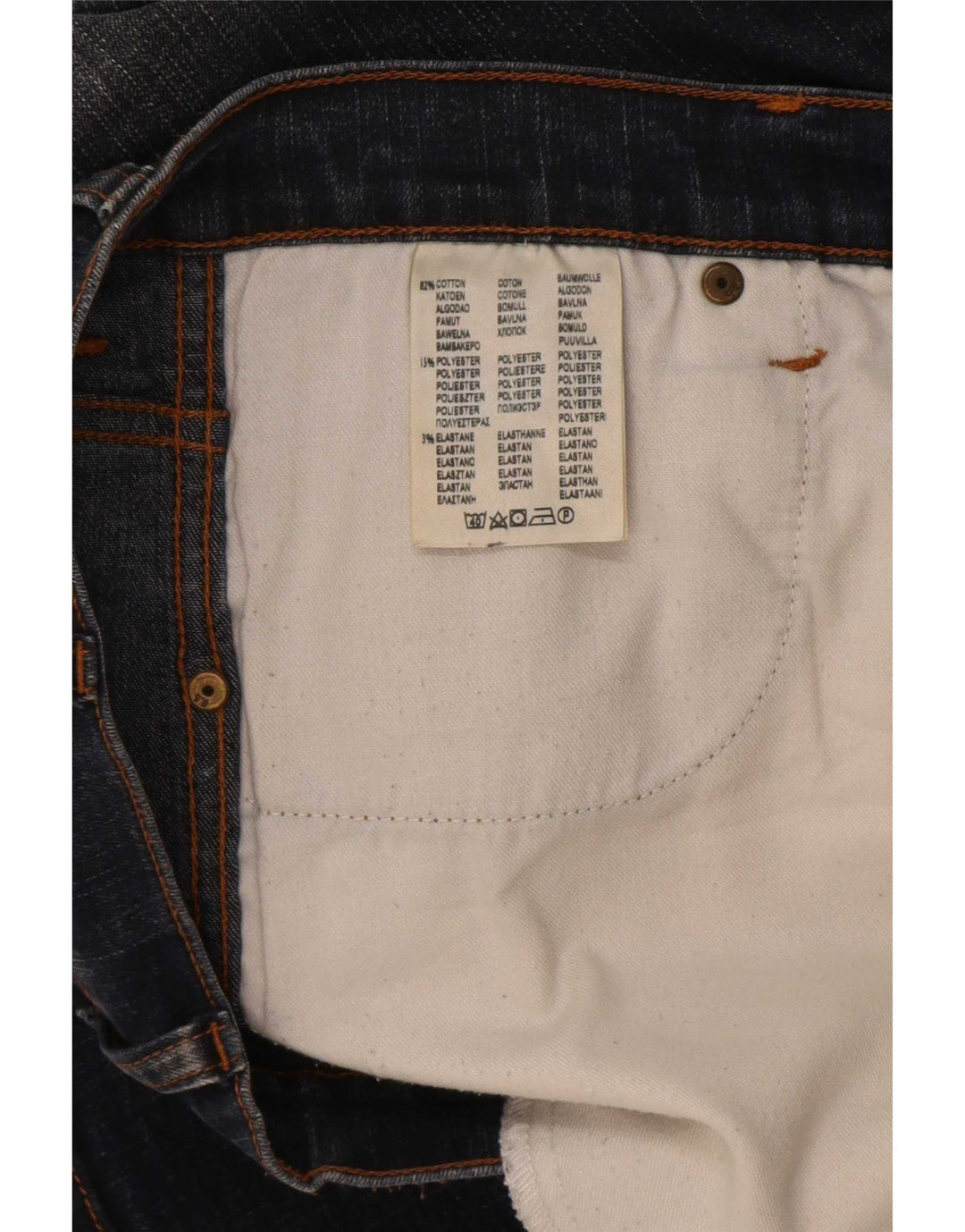 Wrangler Mens Bootcut Jeans W34 L32 Navy Blue Cotton