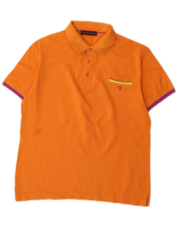 Trussardi Jeans Mens Polo Shirt Medium Orange