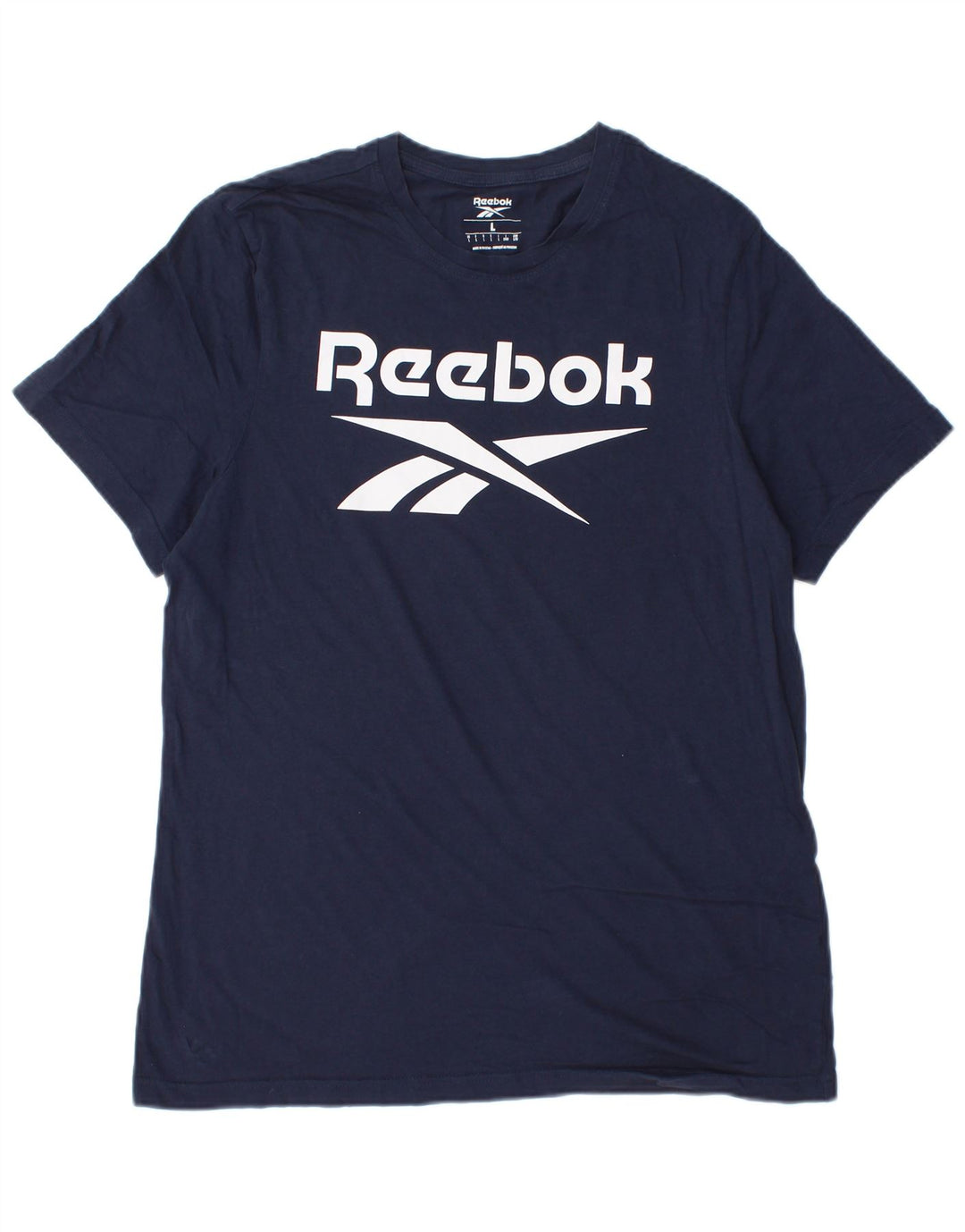 Reebok Mens Graphic T-Shirt Top Large Navy Blue Cotton