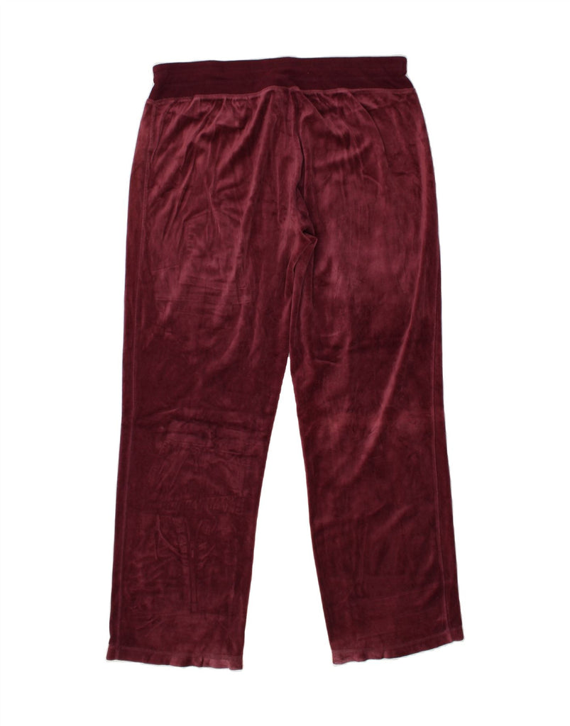 CALVIN KLEIN Womens Tracksuit Trousers UK 18 XL Burgundy Cotton | Vintage Calvin Klein | Thrift | Second-Hand Calvin Klein | Used Clothing | Messina Hembry 