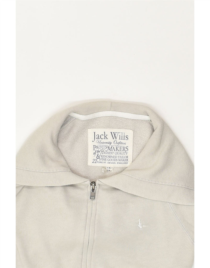 JACK WILLS Womens Zip Hoodie Sweater UK 8 Small  Grey Cotton | Vintage Jack Wills | Thrift | Second-Hand Jack Wills | Used Clothing | Messina Hembry 