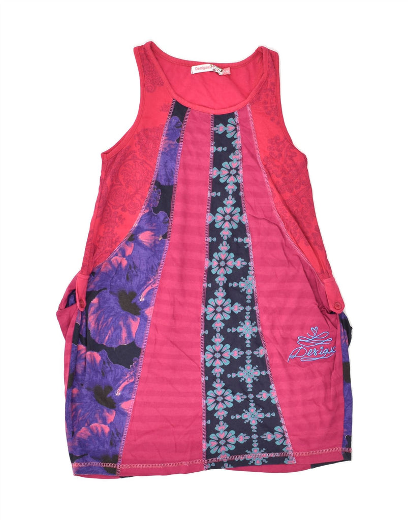 DESIGUAL Girls Sleeveless Bubble Dress 9-10 Years Pink Floral | Vintage Desigual | Thrift | Second-Hand Desigual | Used Clothing | Messina Hembry 