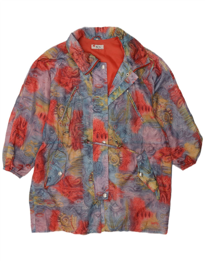 Vintage Womens Abstract Pattern Windbreaker Coat IT 40 Small Multicoloured