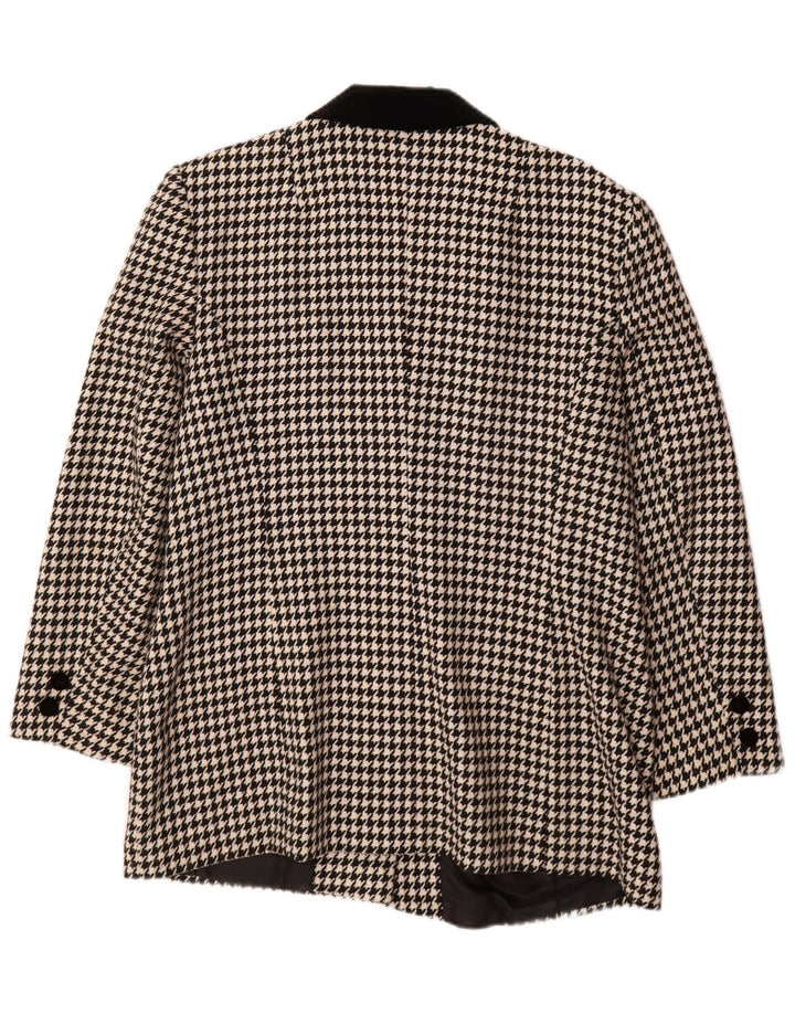 Vintage Womens 3 Button Blazer Jacket EU 44 XL Black Houndstooth