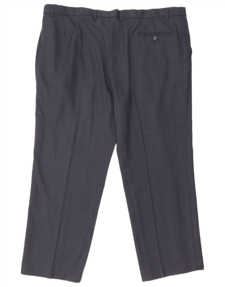 MARKS & SPENCER Mens Straight Suit Trousers W44 L29 Blue Polyester