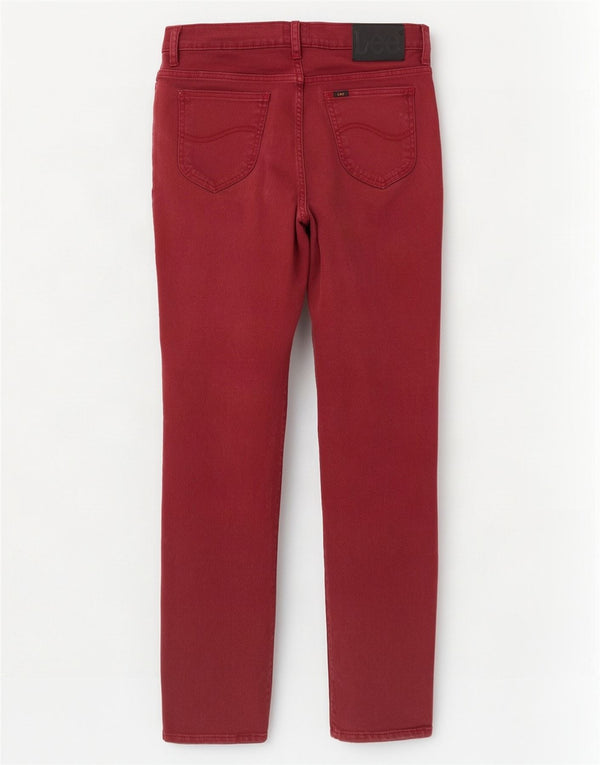 Lee Mens Rider Straight Slim Jeans W31 L32 Burgundy Cotton