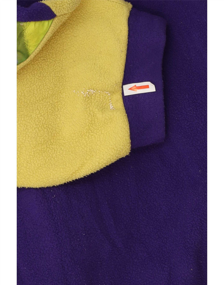 Vintage Mens Fleece Jacket UK 42 XL Purple Colourblock Polyester