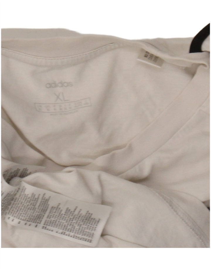 Adidas Mens T-Shirt Top XL White Cotton