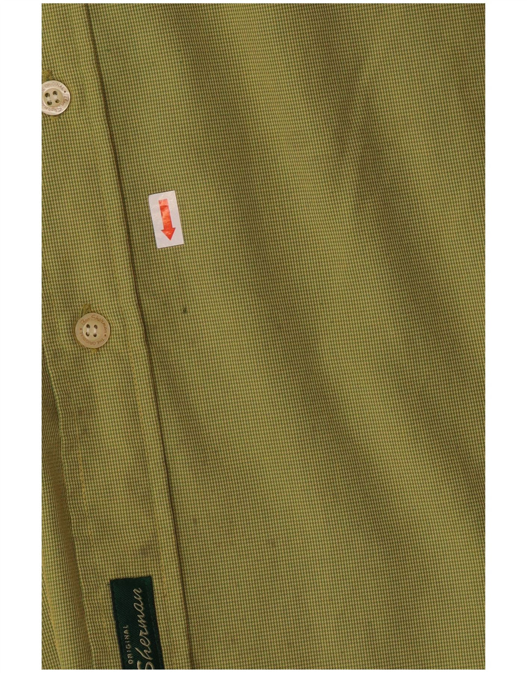 BEN SHERMAN Mens Shirt XL Green Houndstooth