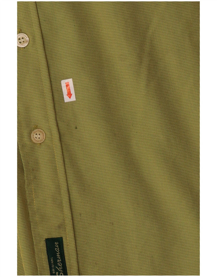BEN SHERMAN Mens Shirt XL Green Houndstooth
