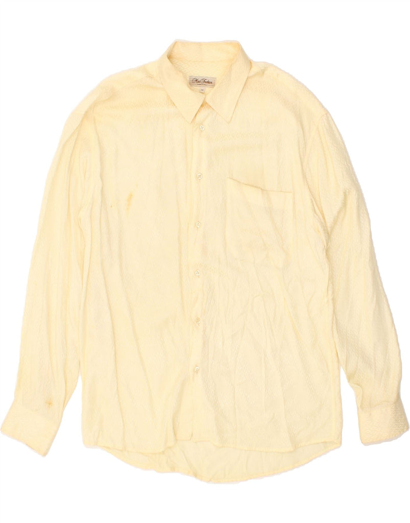 VINTAGE Mens Shirt Medium Yellow Argyle/Diamond Vintage Vintage and Second-Hand Vintage from Messina Hembry 