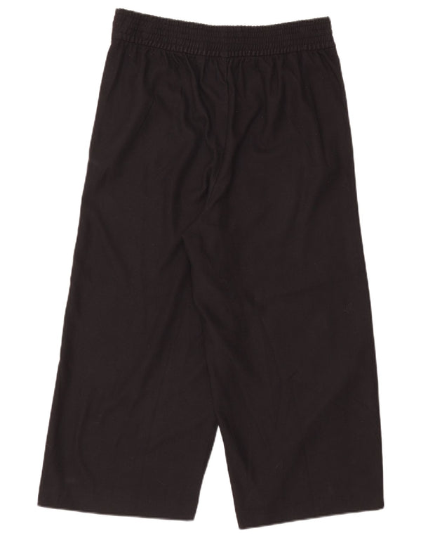 Zara Womens Wide Leg Capri Trousers Large W30 L20 Black