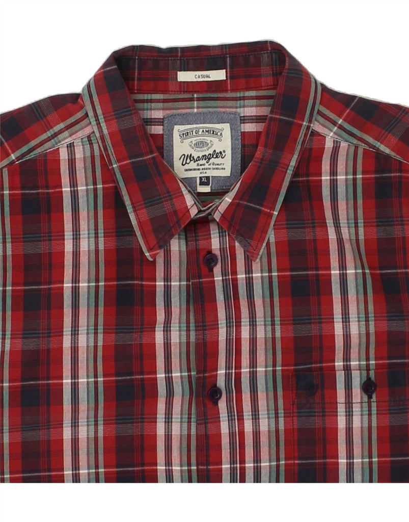 WRANGLER Mens Casual Shirt XL Red Check Cotton | Vintage Wrangler | Thrift | Second-Hand Wrangler | Used Clothing | Messina Hembry 