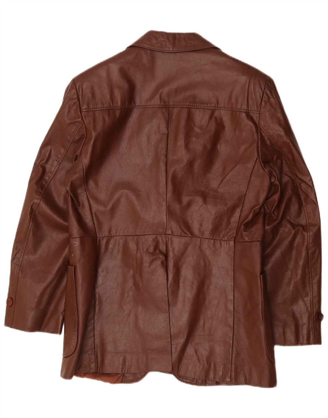 Jean Pierre Mens 2 Button Leather Blazer Jacket UK 38 Medium Brown