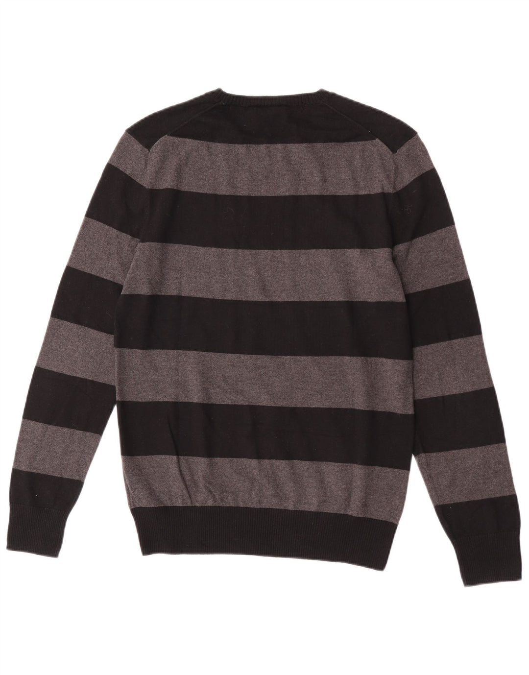 Gap Mens Crew Neck Jumper Sweater Small Grey Striped Cotton