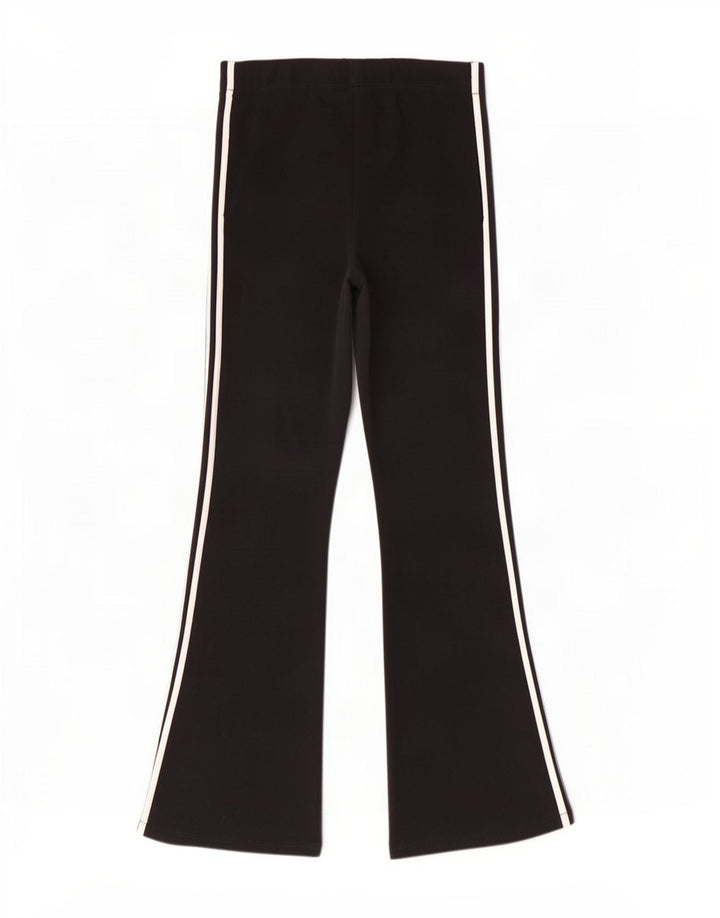 Adidas Womens Flare Tracksuit Trousers UK 12 Medium Black Polyester