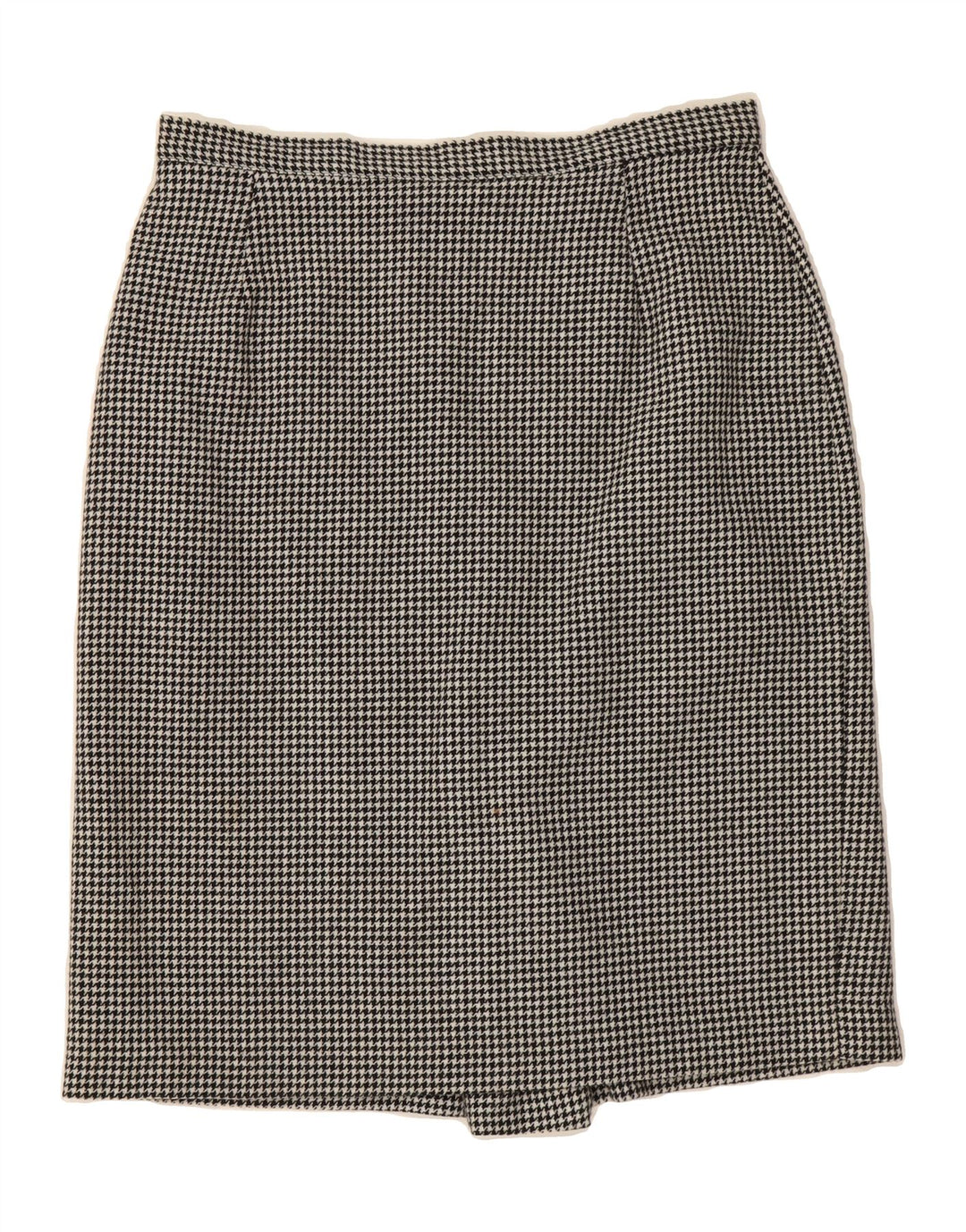 ST MICHAEL Womens Pencil Skirt UK 16 Large W32  Black Houndstooth Wool Vintage St Michael and Second-Hand St Michael from Messina Hembry 