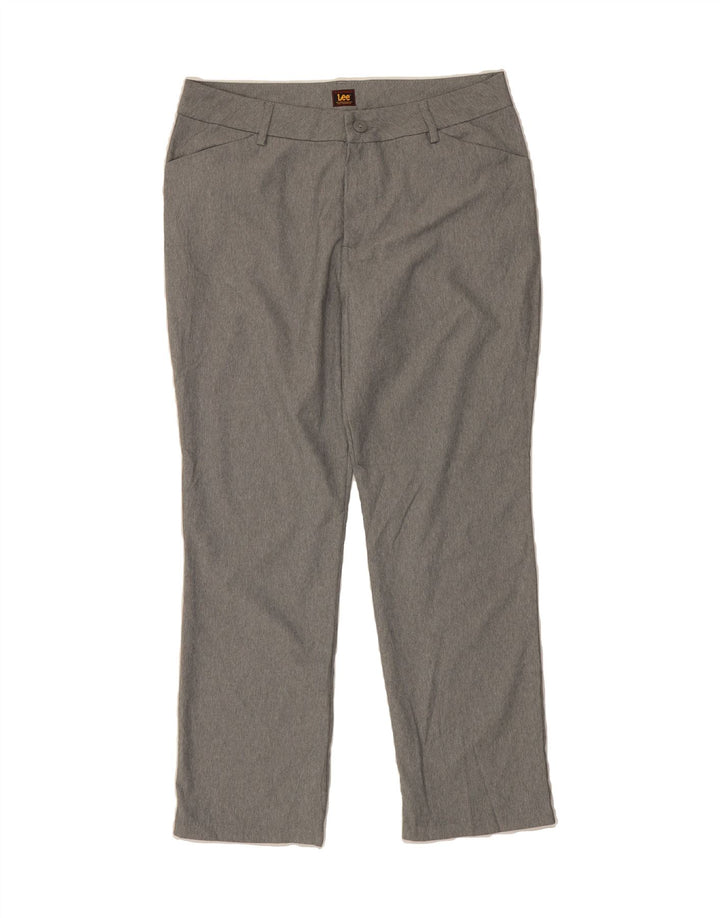 LEE Womens Straight Casual Trousers US 14 XL W34 L29 Grey Polyester Vintage Lee and Second-Hand Lee from Messina Hembry 