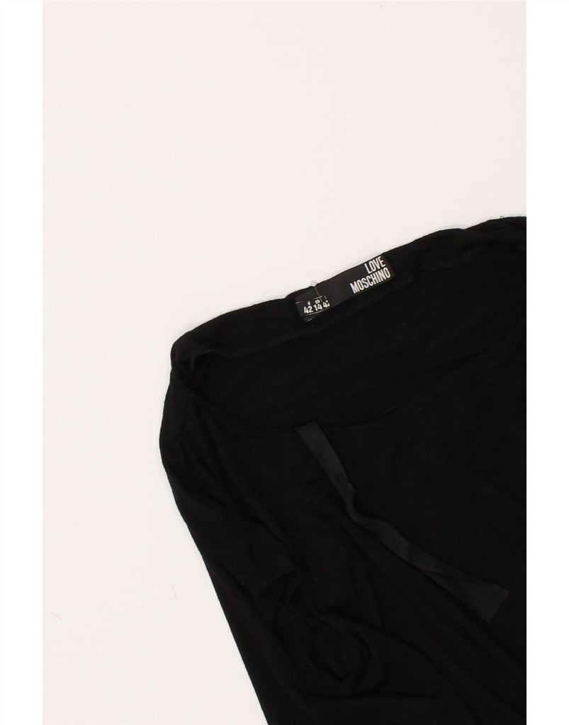 MOSCHINO Womens T-Shirt Top UK 14 Medium Black Viscose | Vintage Moschino | Thrift | Second-Hand Moschino | Used Clothing | Messina Hembry 