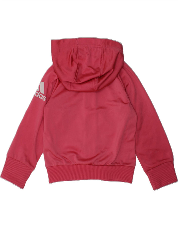 ADIDAS Girls Graphic Zip Hoodie Sweater 2-3 Years Pink Polyester | Vintage Adidas | Thrift | Second-Hand Adidas | Used Clothing | Messina Hembry 