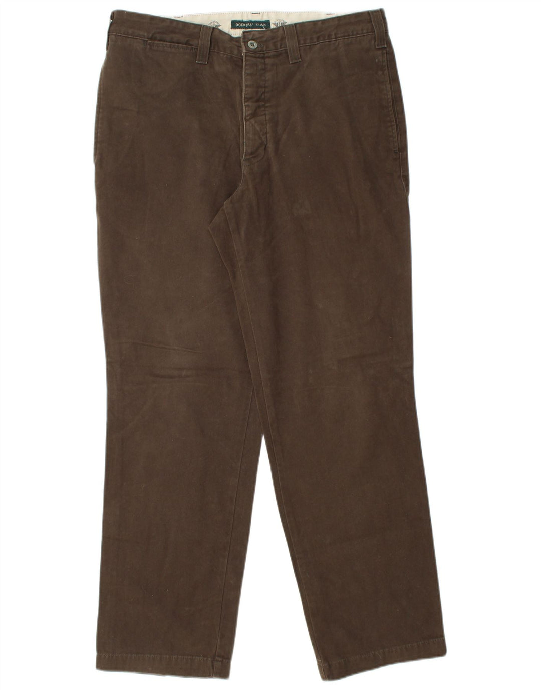 DOCKERS Mens Straight Chino Trousers W34 L32  Brown Cotton