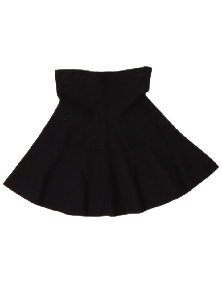 Zara Womens High Waist A-Line Skirt Medium W24 Black Viscose