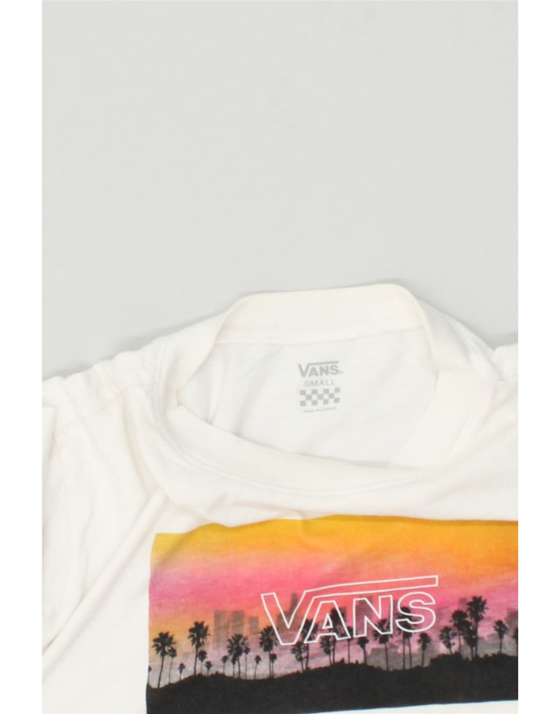 VANS Womens Graphic T-Shirt Top UK 10 Small White | Vintage Vans | Thrift | Second-Hand Vans | Used Clothing | Messina Hembry 