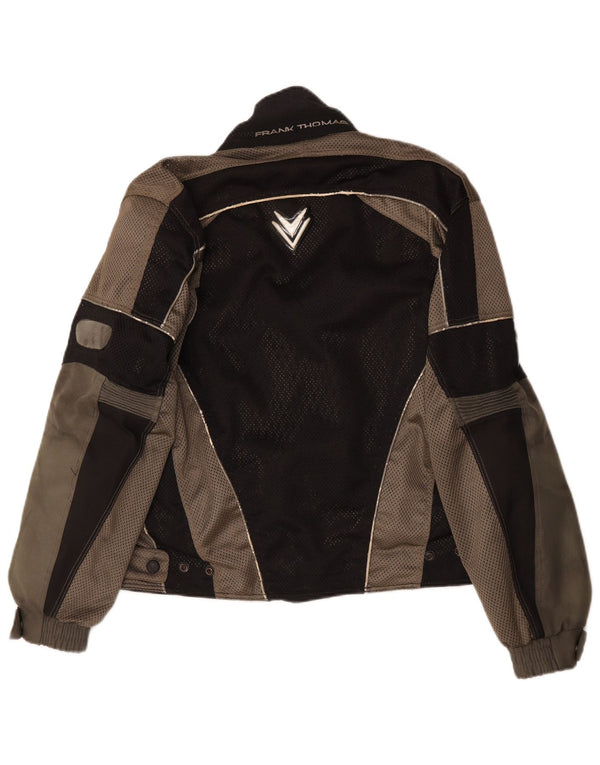 Aqua Mens Graphic Racer Jacket UK 36 Small Black Colourblock Nylon