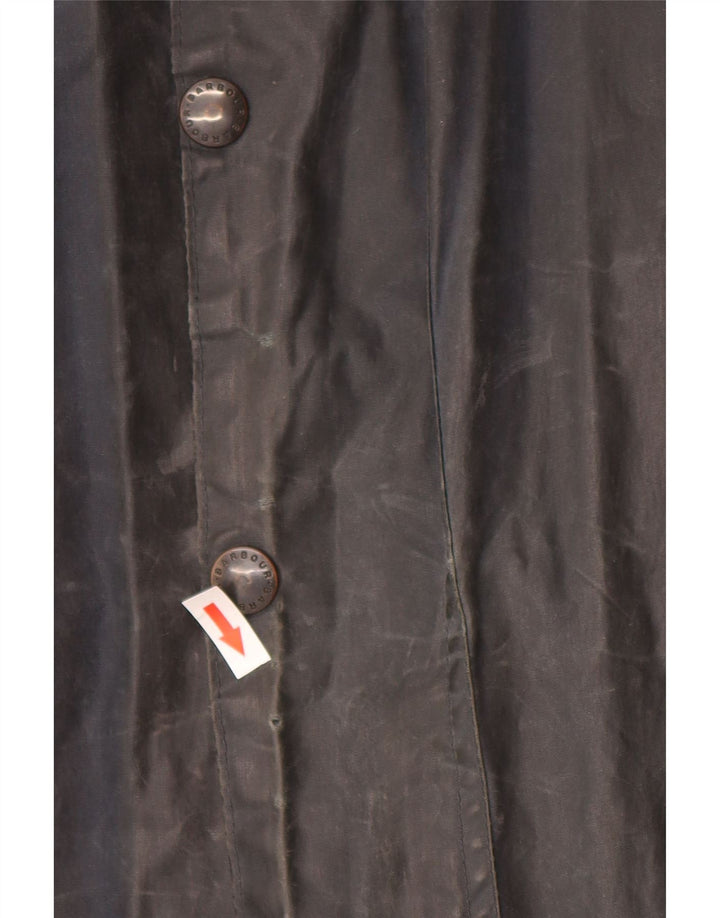 BARBOUR Mens Beaufort Waxed Cotton Jacket UK 38 Small Navy Blue Cotton