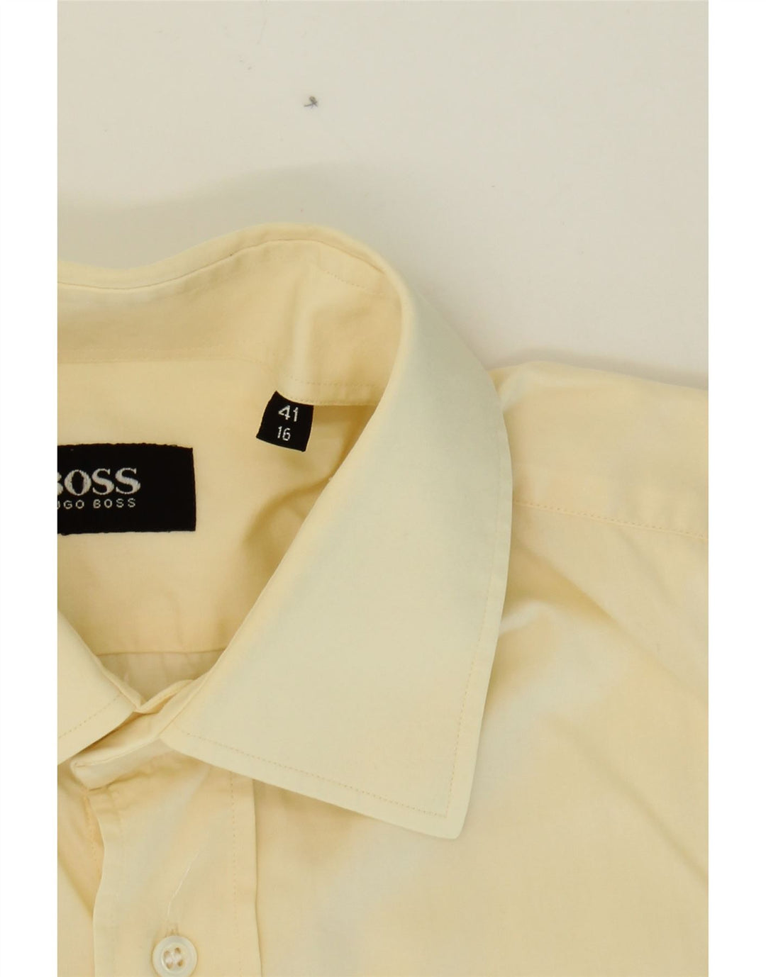 HUGO BOSS Mens Shirt Size 41 16 Large Yellow Cotton Vintage Hugo Boss and Second-Hand Hugo Boss from Messina Hembry 