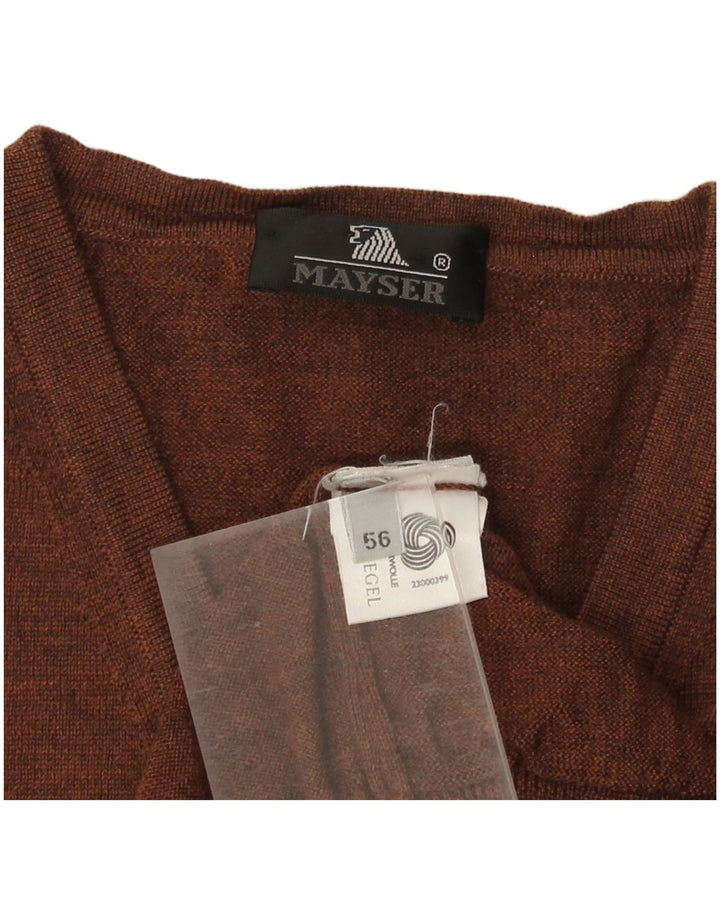 MAYSER Mens Vest Tank Top IT 56 XL Brown Wool