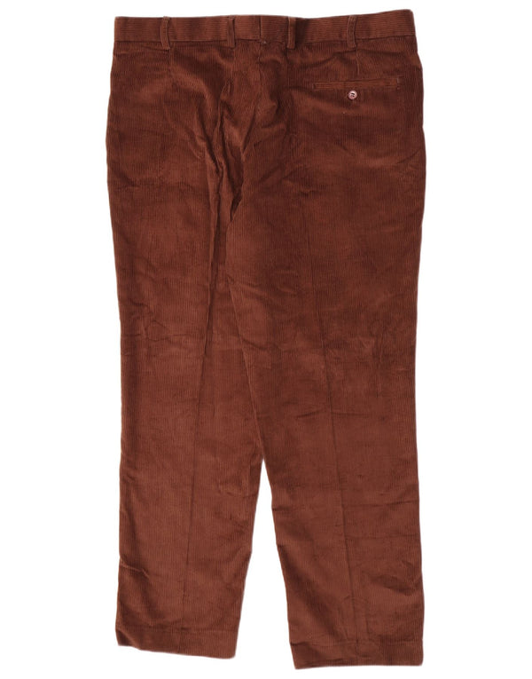 Vintage Mens Straight Corduroy Trousers W42 L31 Brown Cotton