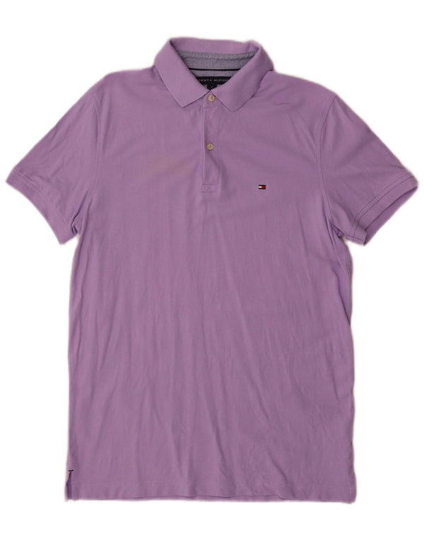 Tommy Hilfiger Mens Slim Fit Polo Shirt Medium Purple Cotton