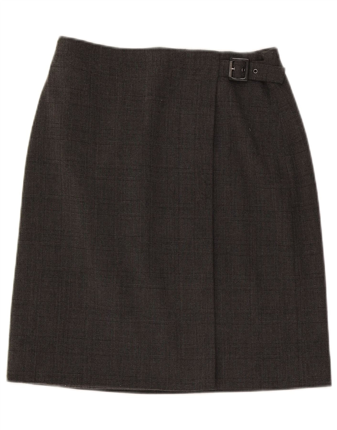Armani Womens Wrap Skirt US 6 Medium W28 Grey Check Polyester