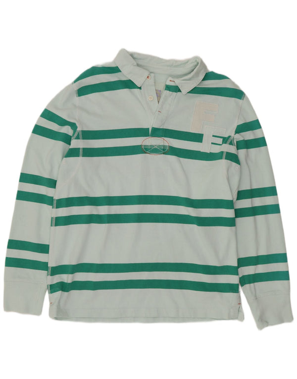 Fat Face Mens Graphic Long Sleeve Rugby Polo Shirt Large Green Striped