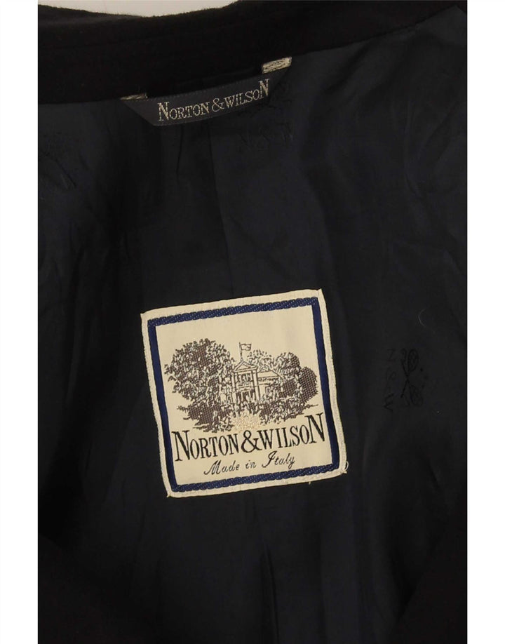 Norton & Wilson Womens Double Breasted Blazer Jacket UK 16 Large Black