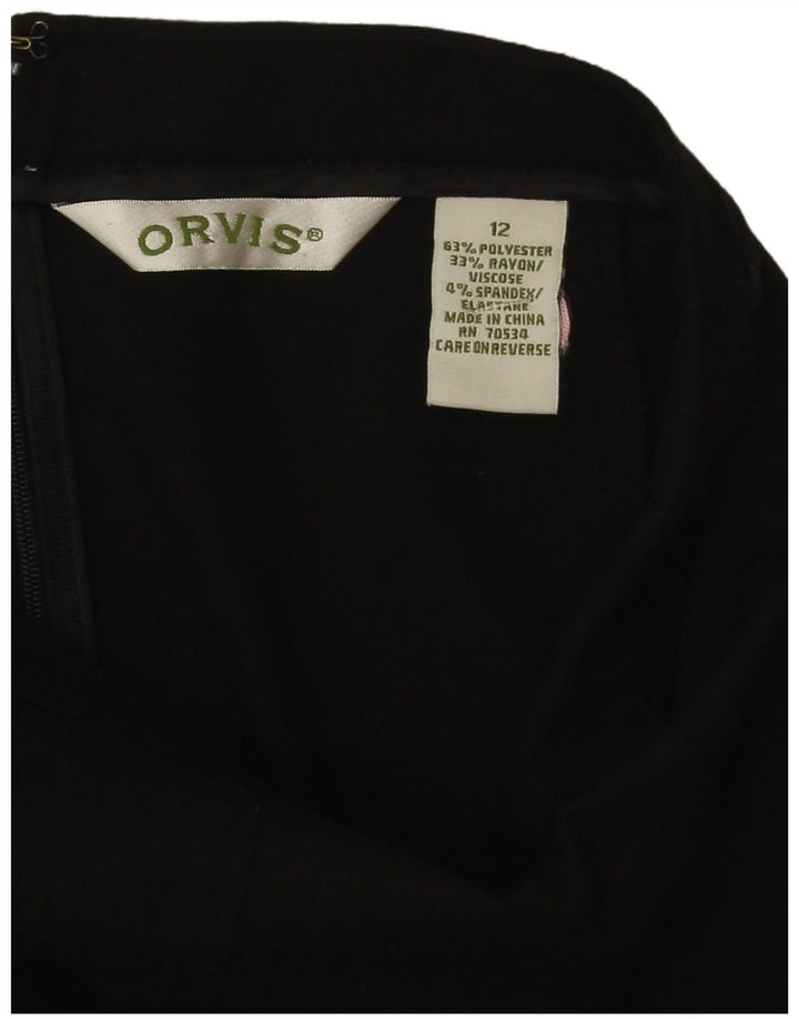 Orvis Womens Trumpet Skirt US 12 Medium W28  Black Polyester