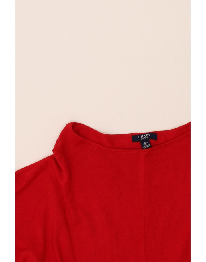 CHAPS Womens Boat Neck Jumper Sweater UK 16 Large Red Cotton Vintage Chaps and Second-Hand Chaps from Messina Hembry 