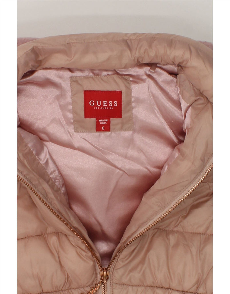 GUESS Girls Hooded Padded Coat 5-6 Years Beige | Vintage Guess | Thrift | Second-Hand Guess | Used Clothing | Messina Hembry 