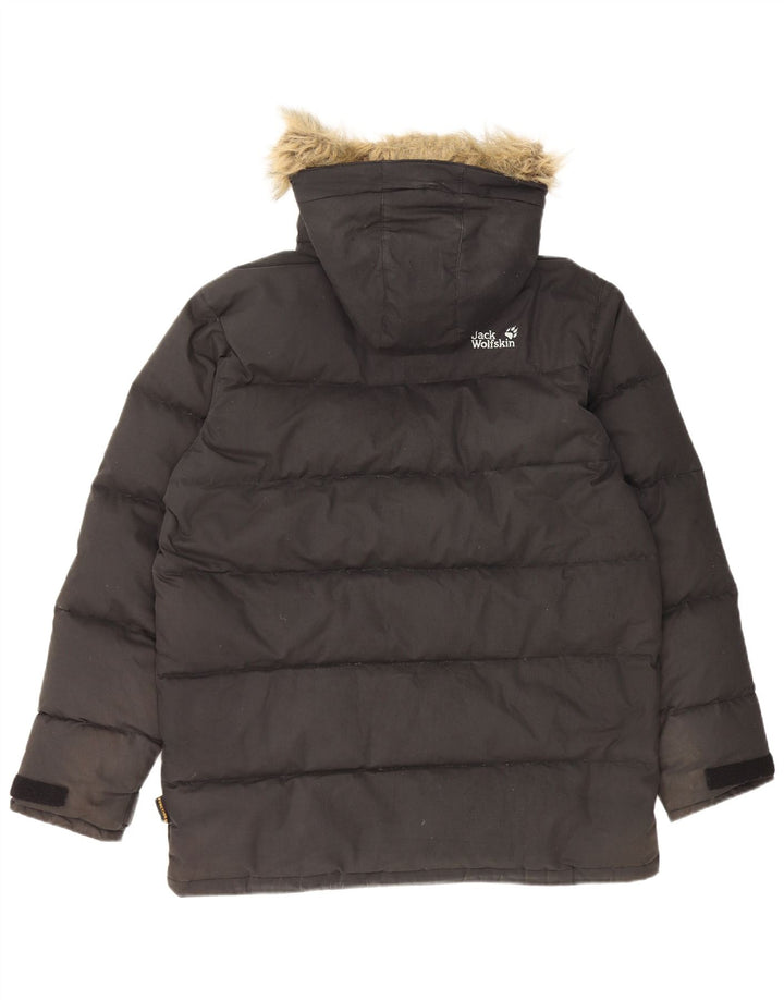 Jack Wolfskin Mens Hooded Padded Jacket UK 36/38 Medium Black Polyester