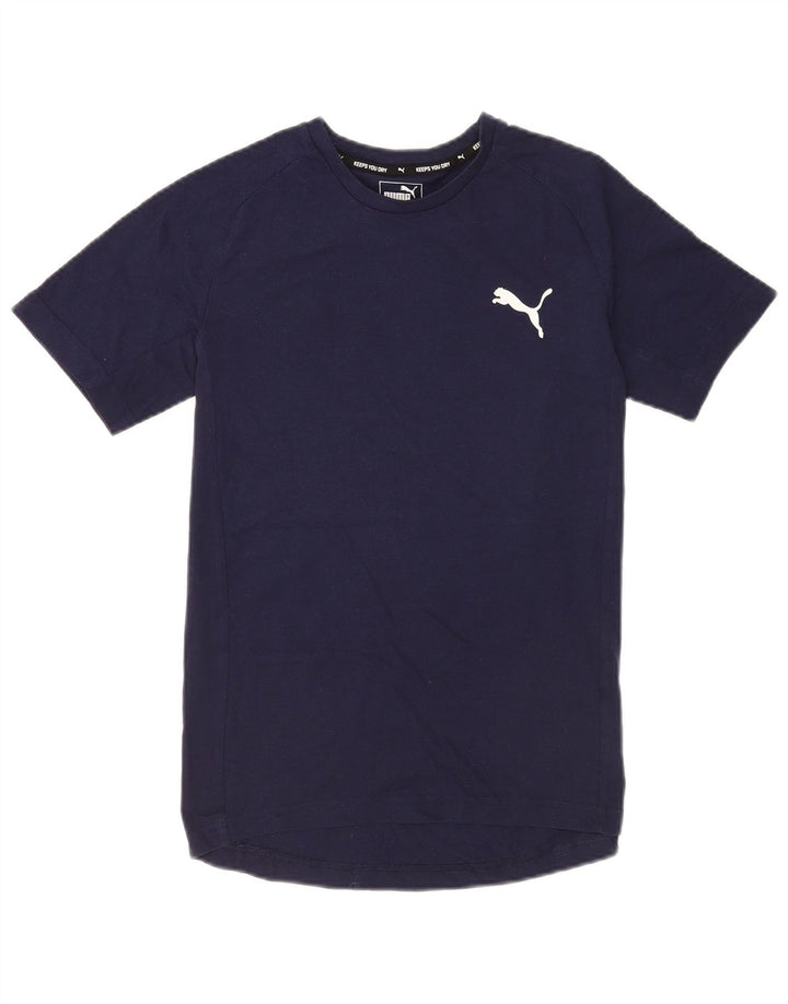 Puma Mens T-Shirt Top Medium Navy Blue Cotton