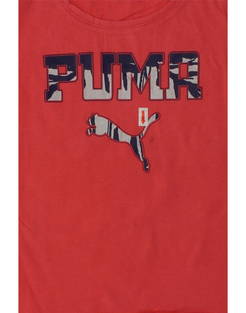 PUMA Girls Graphic T-Shirt Top 3-4 Years Red Cotton | Vintage Puma | Thrift | Second-Hand Puma | Used Clothing | Messina Hembry 