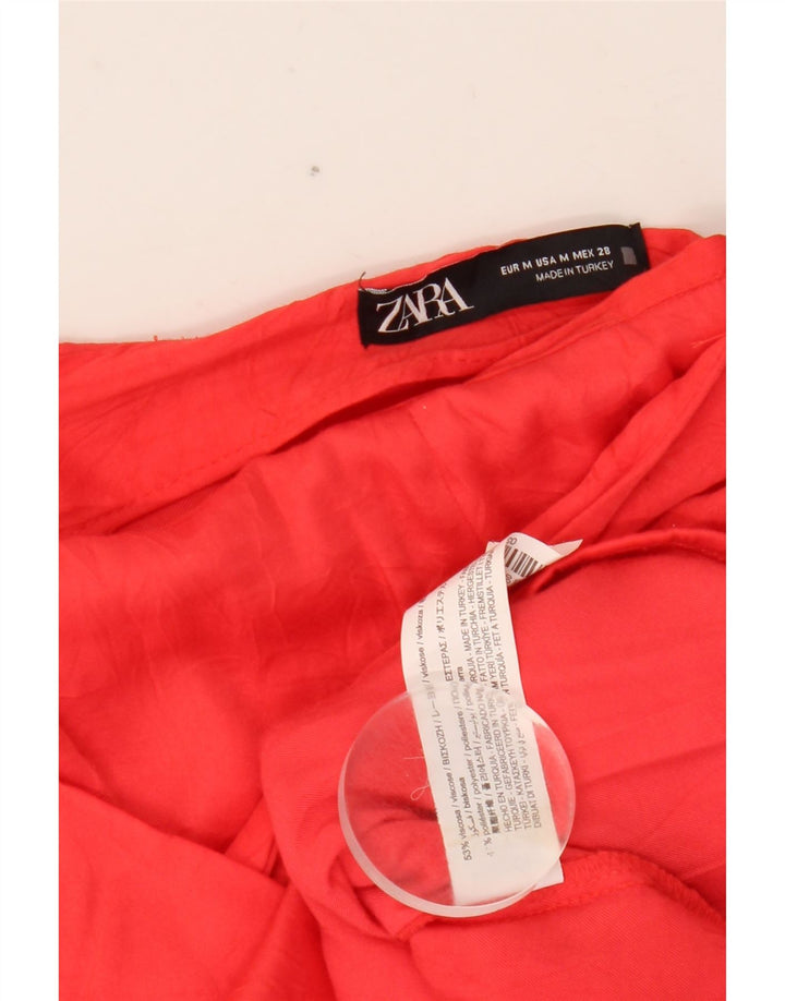 Zara Womens Asymmetric Mini Skirt Medium W28  Red Viscose